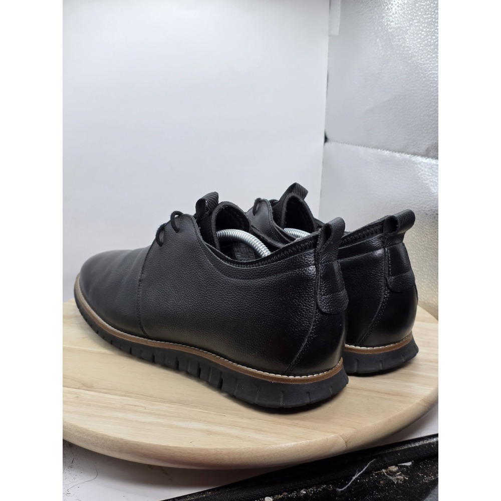 Mens Size 12 - Hush Puppies Colby Oxford Black Solid Leather HMV10442-007 - Picture 7 of 10